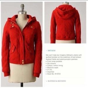 Anthropologie Allihop red bomber jacket